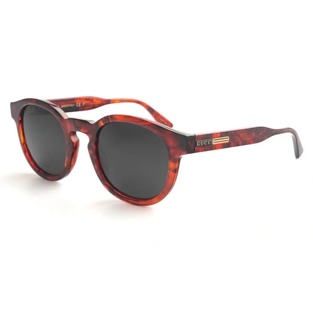 NEW GUCCI Men’s Grey Round Sunglasses GG0825S 005 49mm | Full Packaging